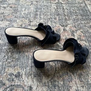 Loeffler Randall Navy Vera heeled slide sandals